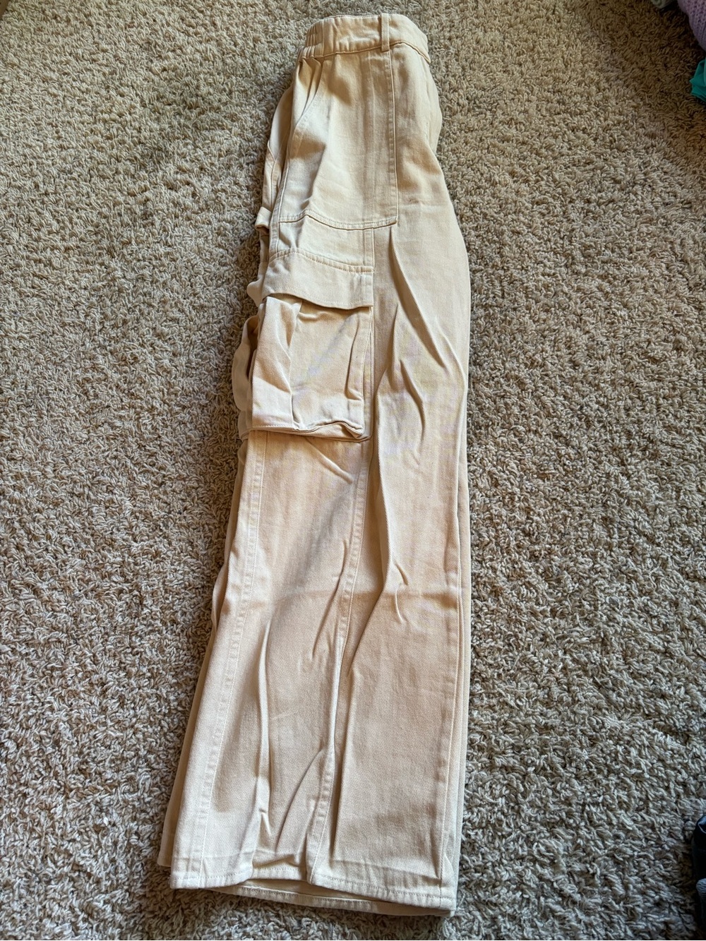 Altr’d State Women's Beige Cargo Wide-Leg Pants